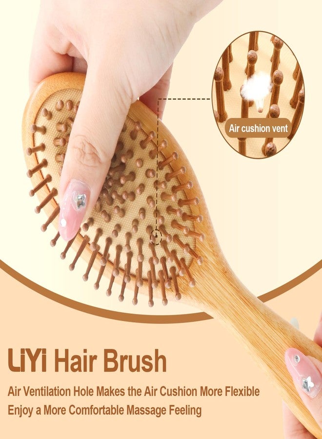 LIYI Bamboo Hair Brush for Hair Growth – Natural Bamboo Bristles Wooden Paddle Brush, Scalp Massage & Detangling for Women, Men & Kids, All Hair Types, Ergonomic Handle - Image 4